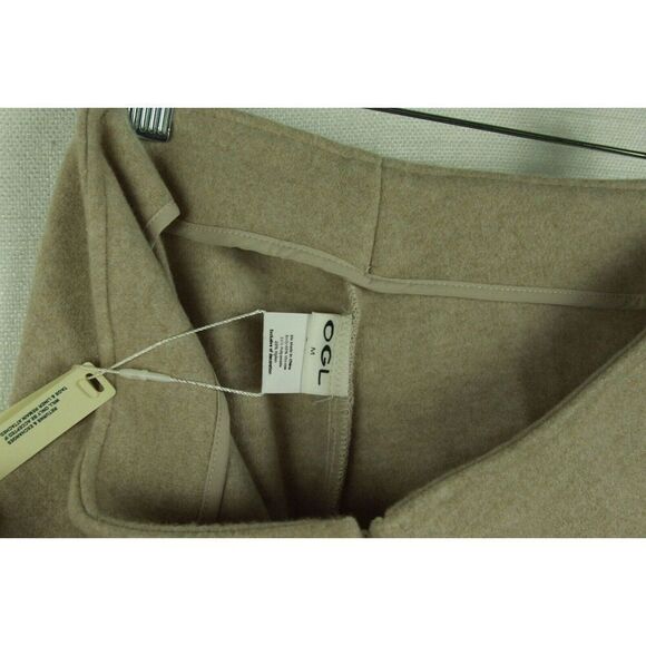 OGL Women's Wool-like Flared Maxi Midi Skirt Size Medium Athleisure Beige New - Picture 4 of 4